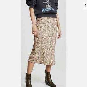 Anine Bing Bar Python Silk Skirt- NWT